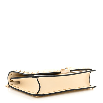 Valentino Garavani Vitello Rockstud Flip Lock Wallet On Chain Light Ivory 4 of 10