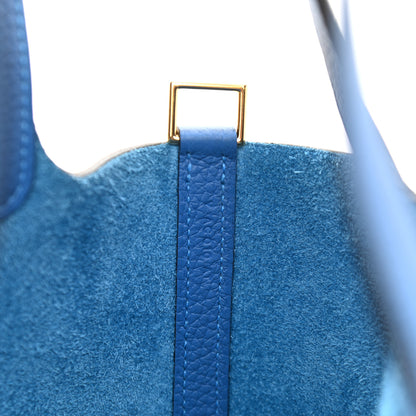 Hermes Taurillon Clemence Picotin Lock 18 PM Mykonos 7 of 10