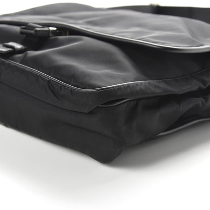 Prada Tessuto Nylon Saffiano Messenger Satchel Black 6 of 8