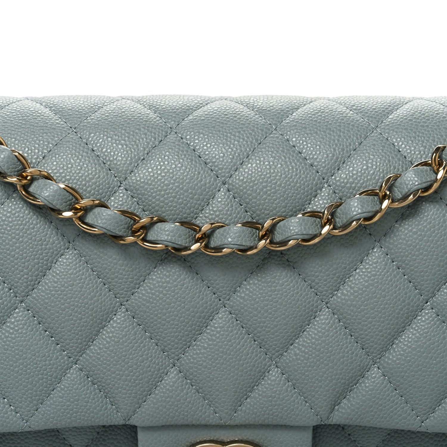 Chanel Caviar Quilted Medium Double Flap Light Green 8 of 10