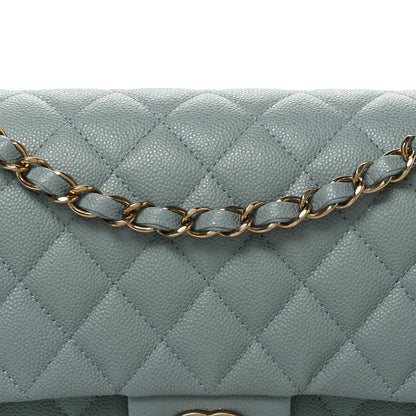 Chanel Caviar Quilted Medium Double Flap Light Green 8 of 10