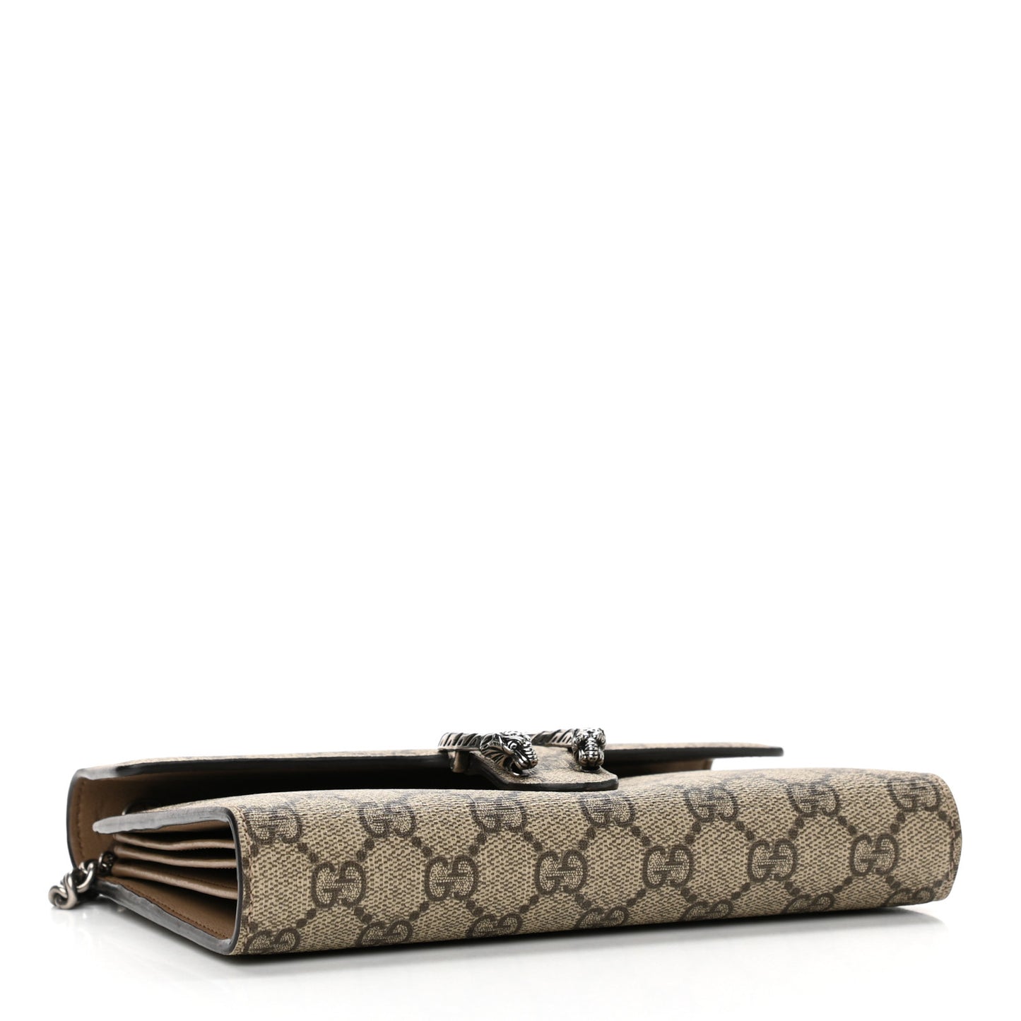 GG Supreme Monogram Mini Dionysus Chain Wallet Beige Black