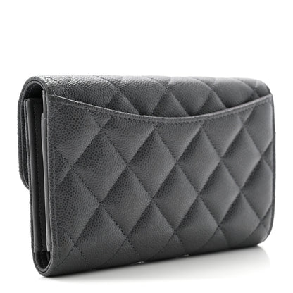 Chanel Caviar Quilted Medium Flap Wallet Grey 3 of 8