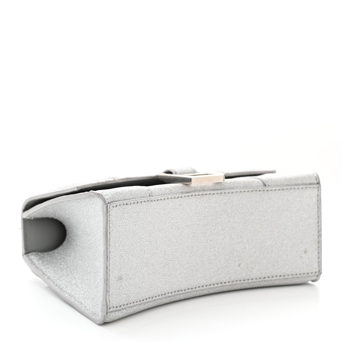 Sparkling Fabric Hourglass Top Handle Bag XS Silver