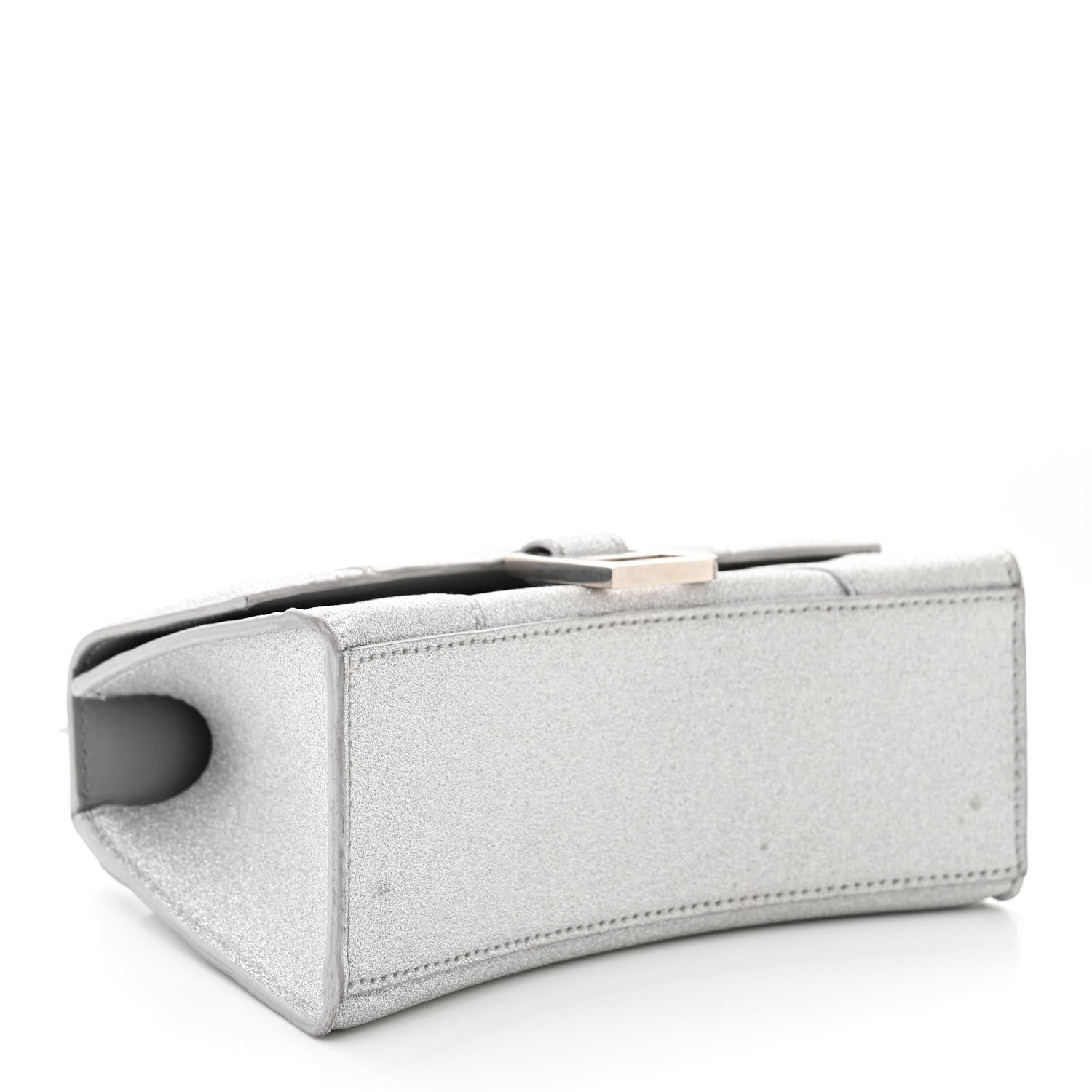 Balenciaga Sparkling Fabric Hourglass Top Handle Bag XS Silver 4 of 13