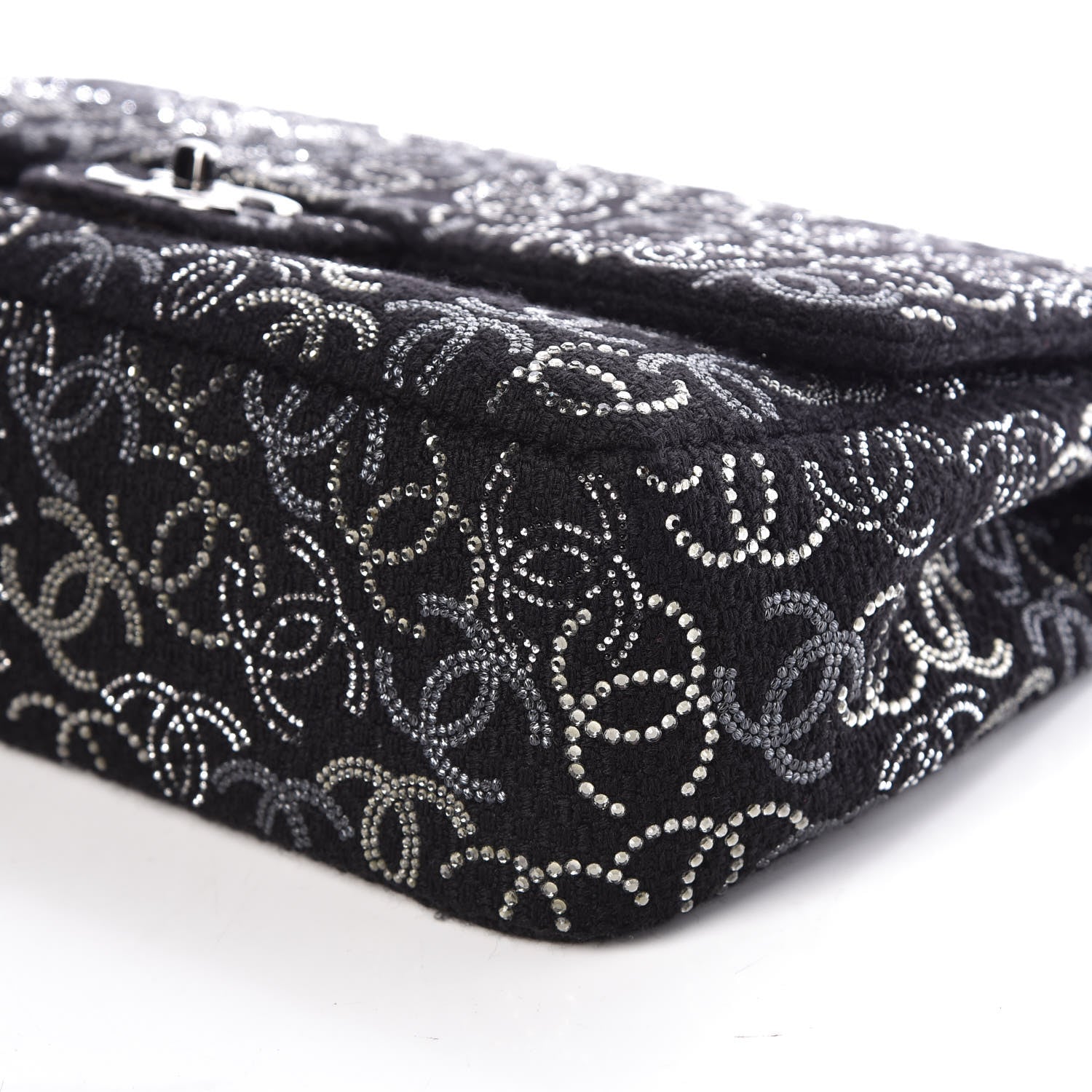 Chanel Tweed Strass Jumbo Pudong Flap Black 10 of 10