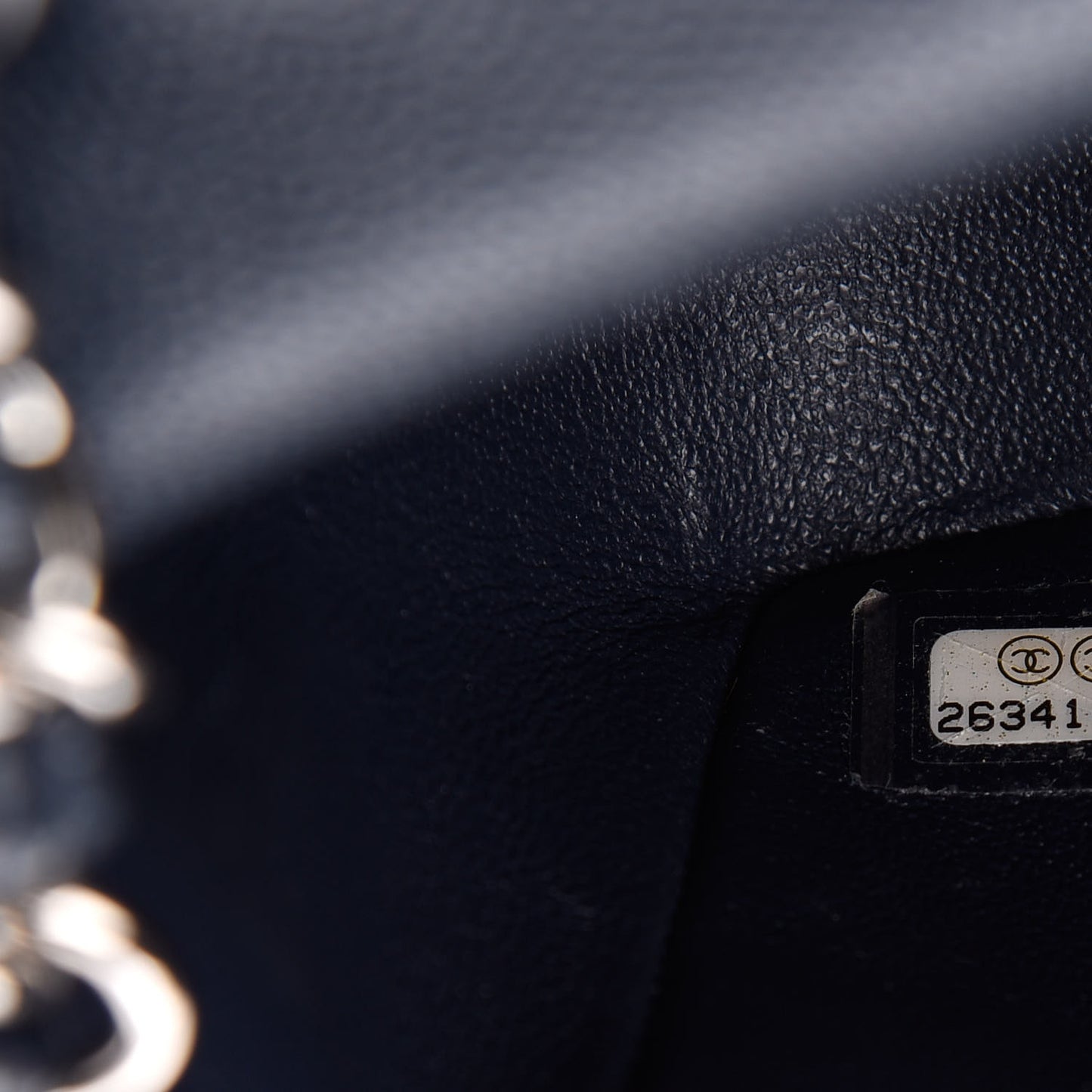 Caviar Quilted Mini Rectangular Flap Navy