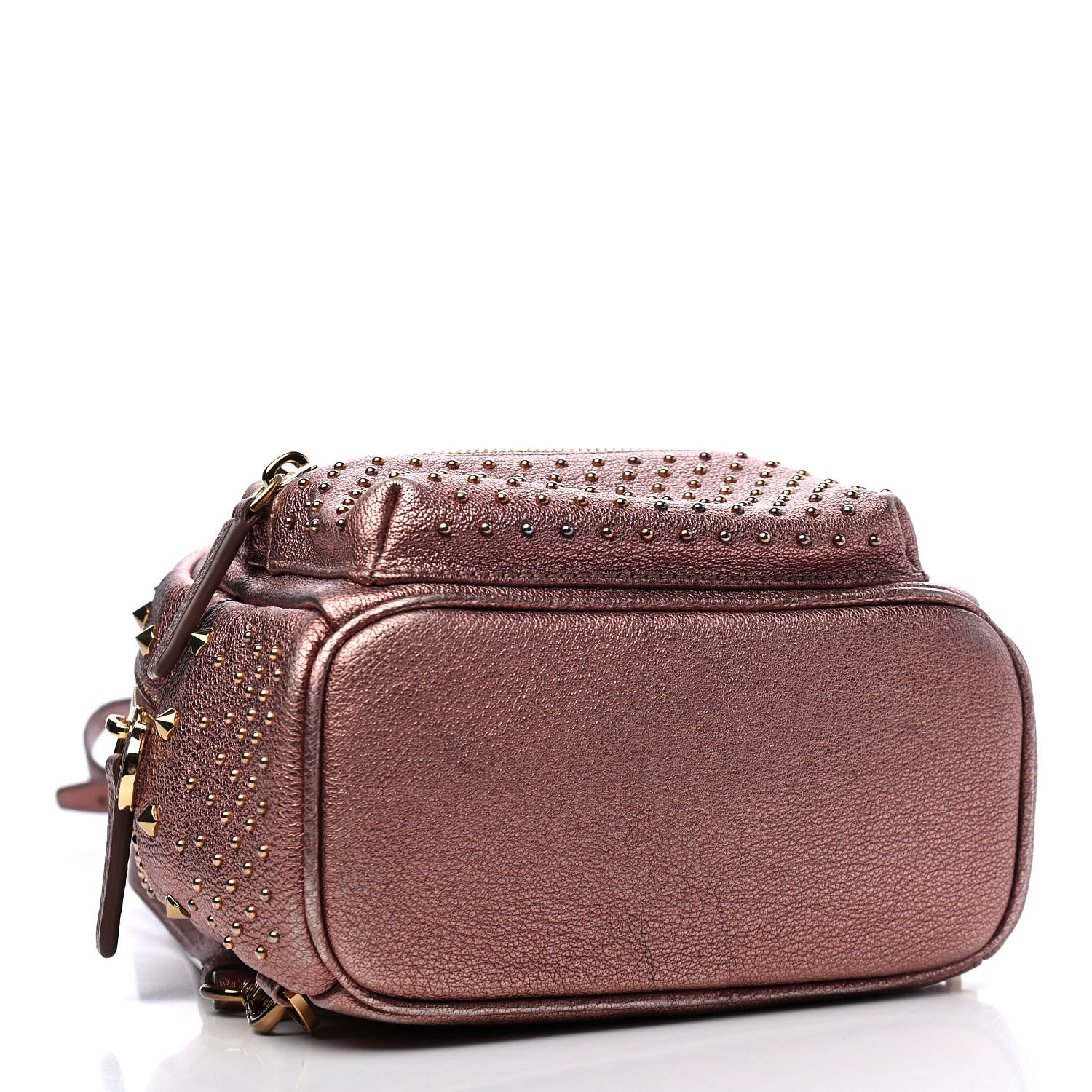 MCM Metallic Calfskin Stud X-Mini Stark Bebe Boo Backpack Pink 3 of 8