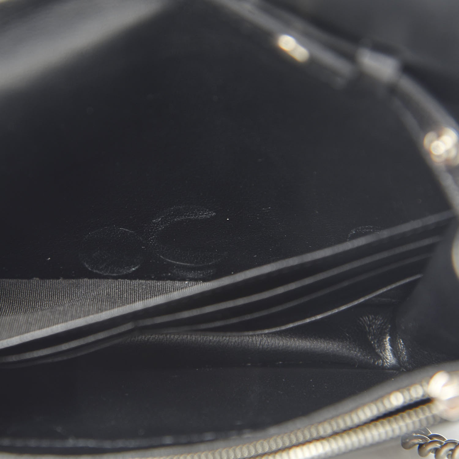 Balenciaga Matte Calfskin Diagonal Allover Logo Print B Wallet on Chain Black White 11 of 12
