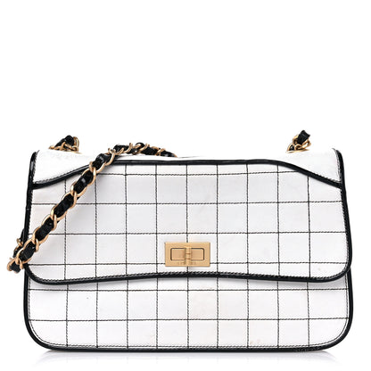 Chanel Lambskin Reissue Chocolate Bar Flap White Black 1 of 30