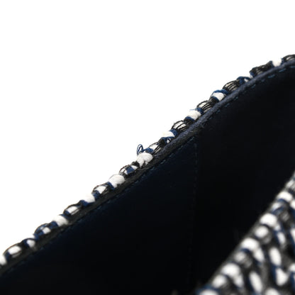 Chanel Tweed Grosgrain CC Espadrilles 36 Black Navy White 9 of 9