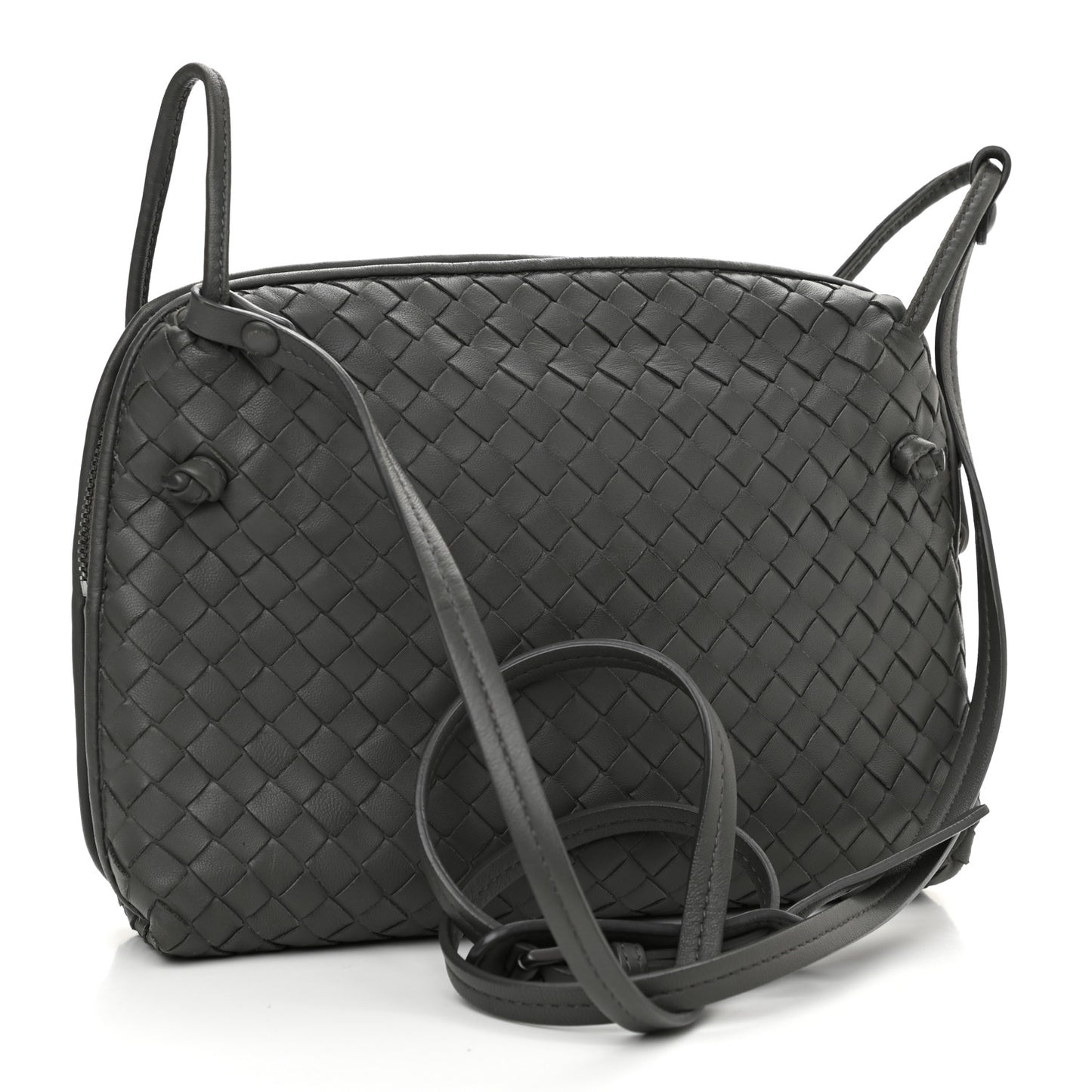 Nappa Intrecciato Nodini Crossbody Messenger New Light Grey