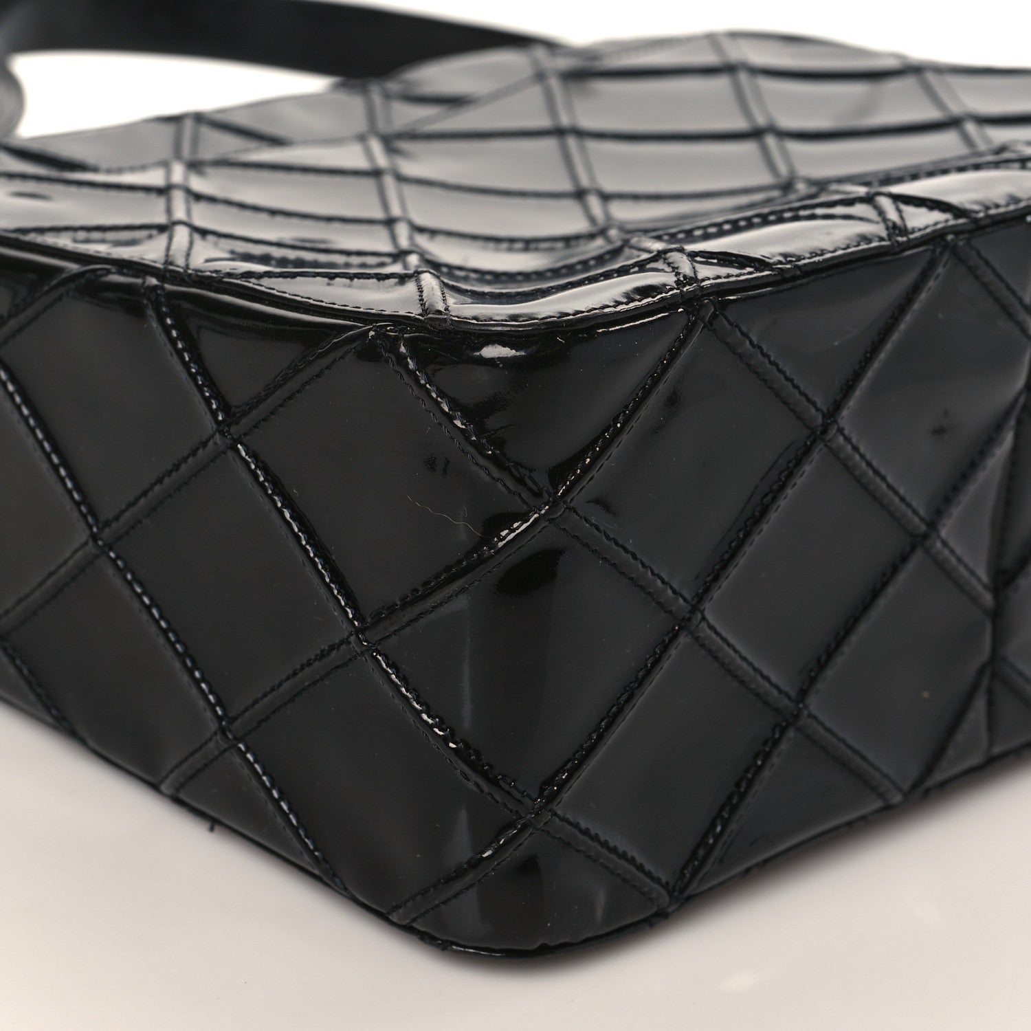 Chanel Patent Diamond Stitch Shoulder Bag Black 8 of 13