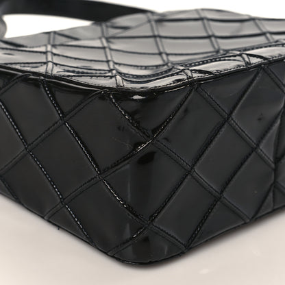 Chanel Patent Diamond Stitch Shoulder Bag Black 8 of 13