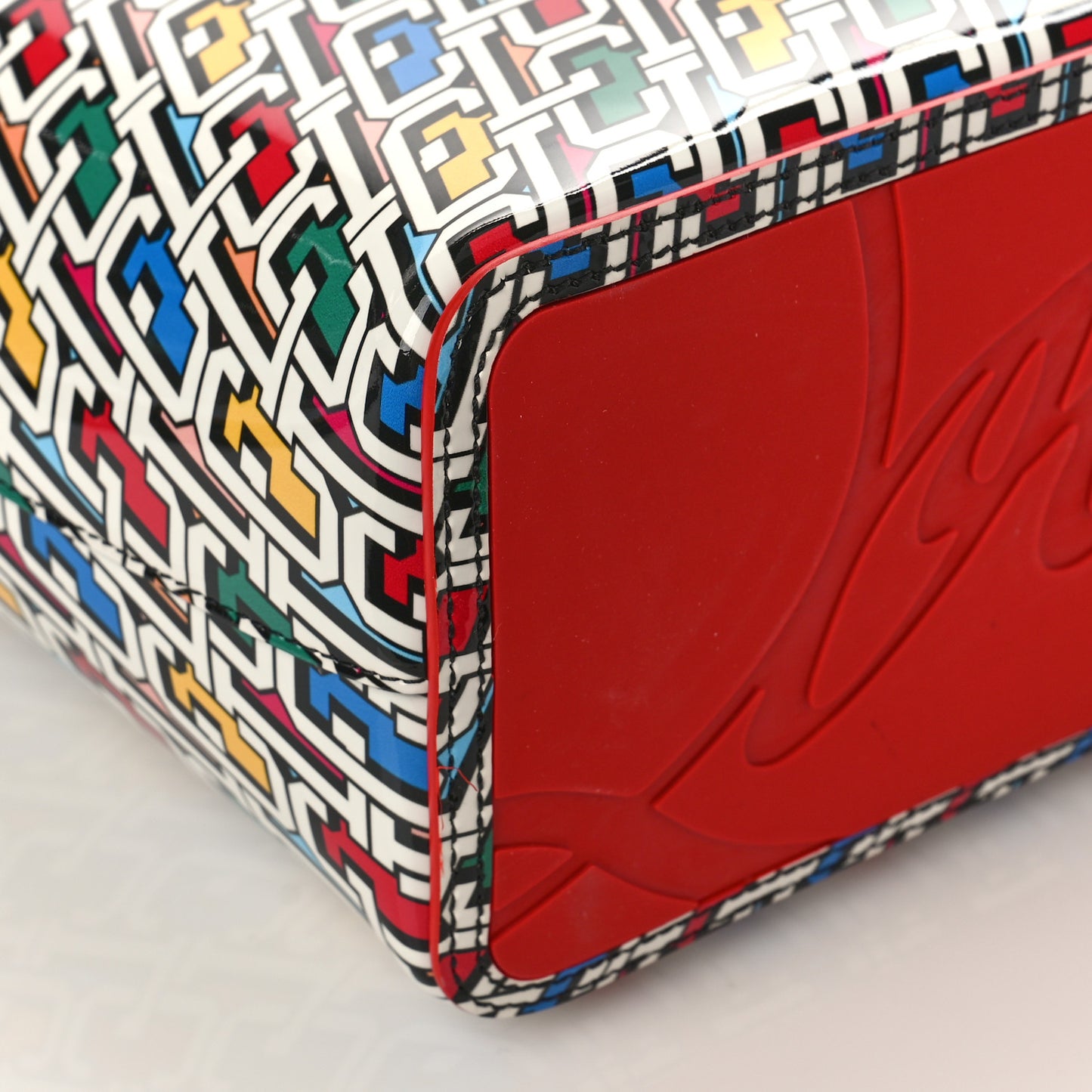 Patent Calfskin Small East West Cabata Tote Multicolor