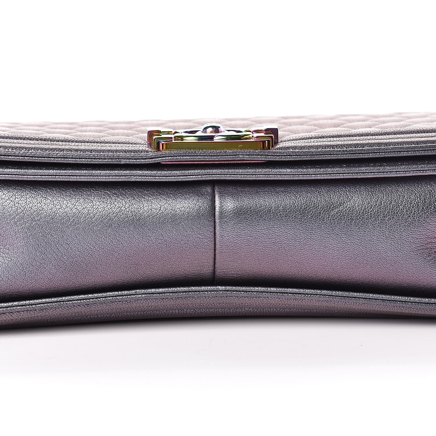 Chanel Iridescent Goatskin Quilted New Medium Boy Flap Purple 15 of 17