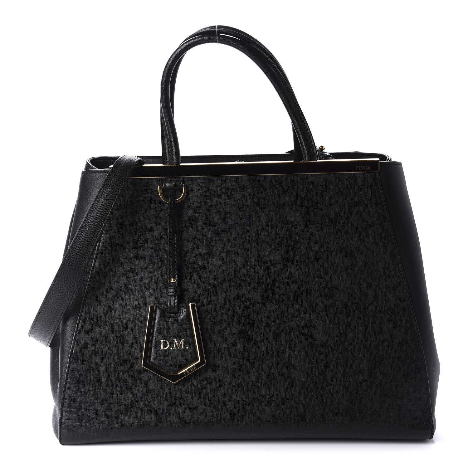 Fendi Vitello Elite Medium 2Jours Tote Black 1 of 14