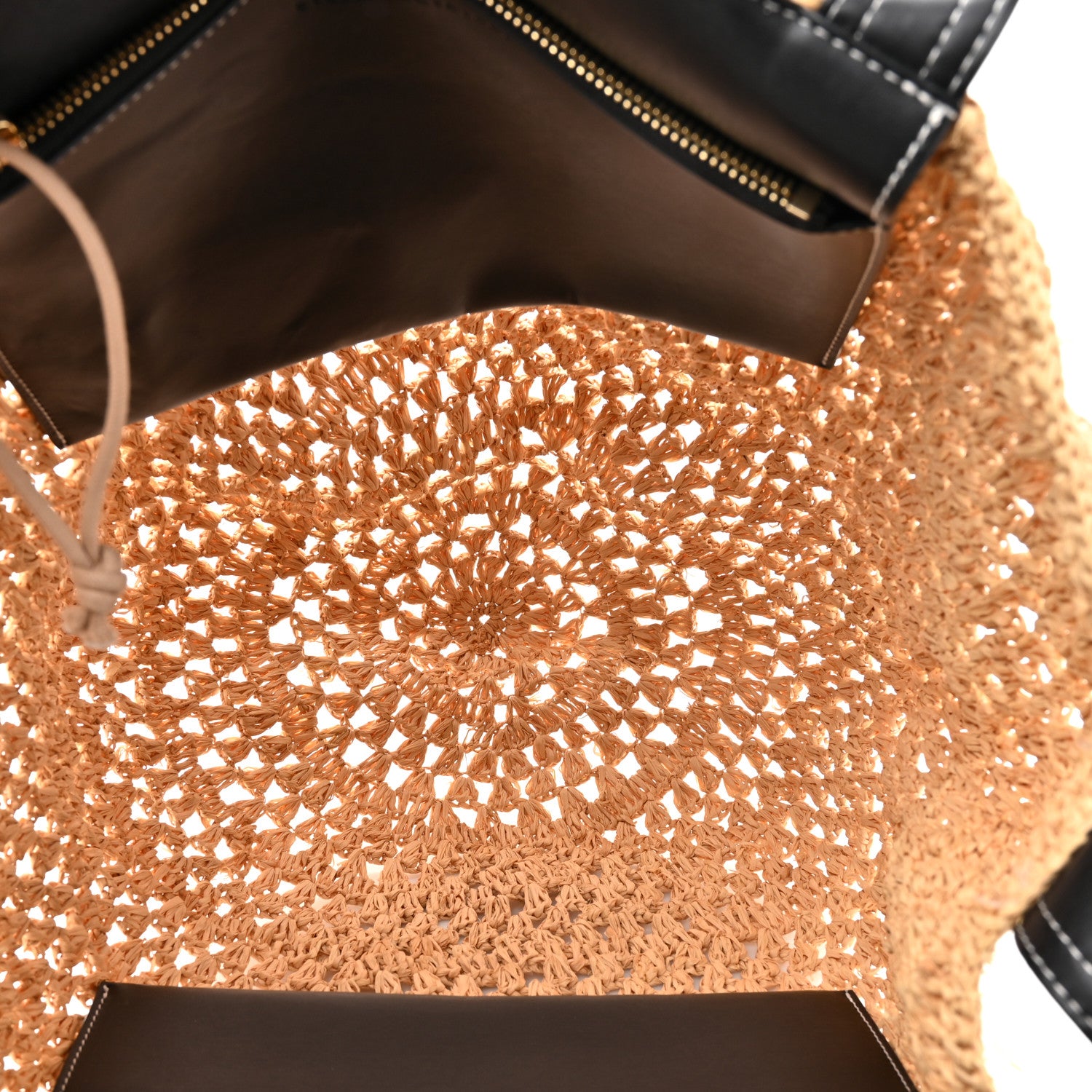 Stella McCartney Raffia Eco Alter Nappa East West Tote Natural Black 5 of 9