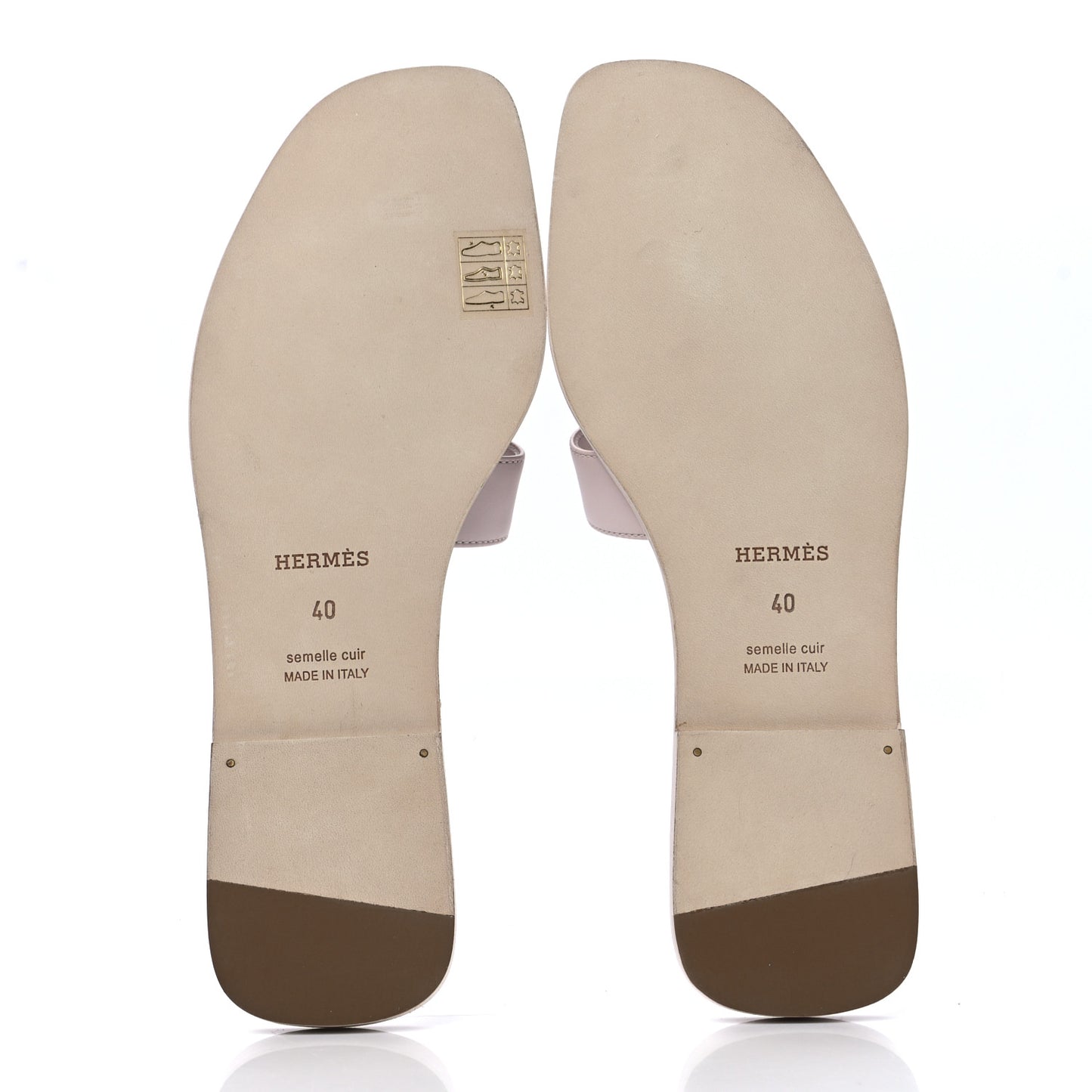 Box Calfskin Oran Sandals 40 Rose Pale