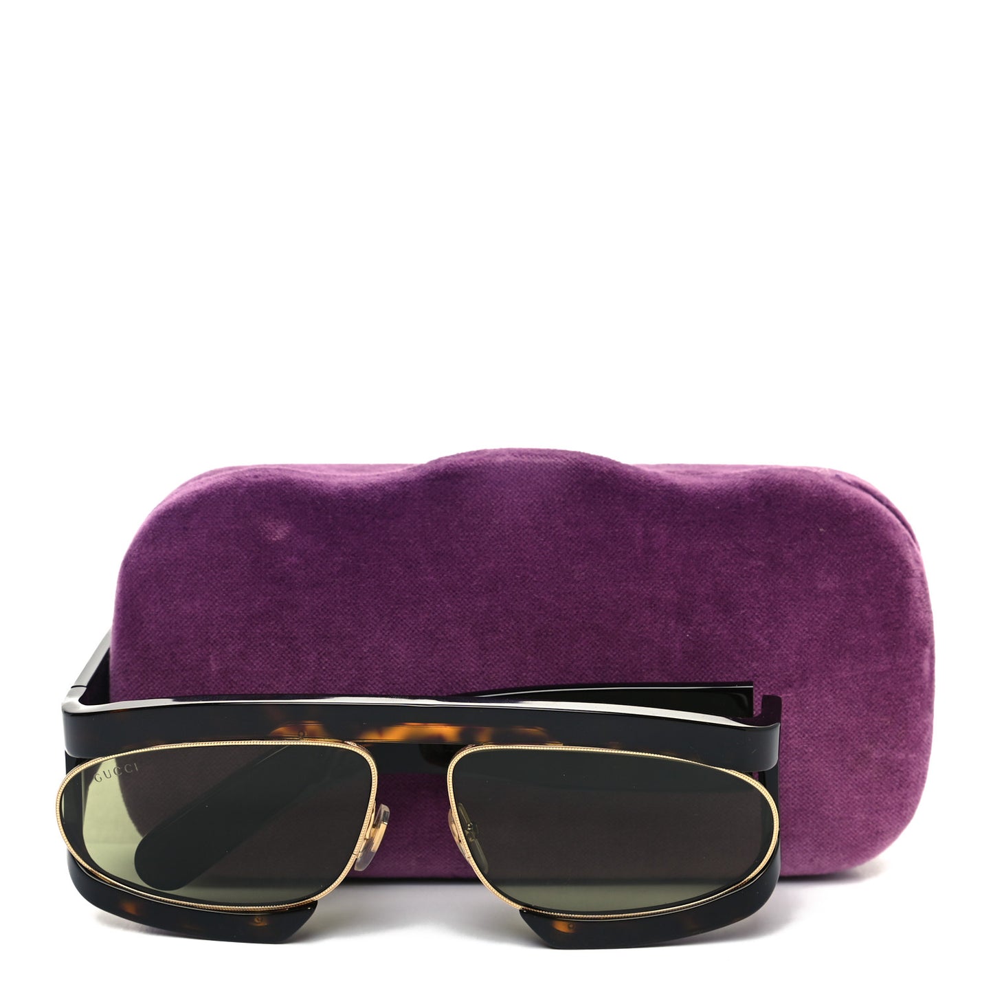Oval Sunglasses GG0233S Tortoiseshell Gold