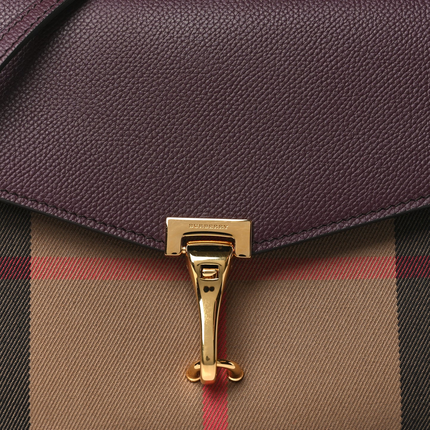 Derby Calfskin House Check Small Macken Crossbody Bag Mahogany Red