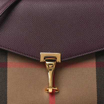 Burberry Derby Calfskin House Check Small Macken Crossbody Bag Mahogany Red 8 of 10