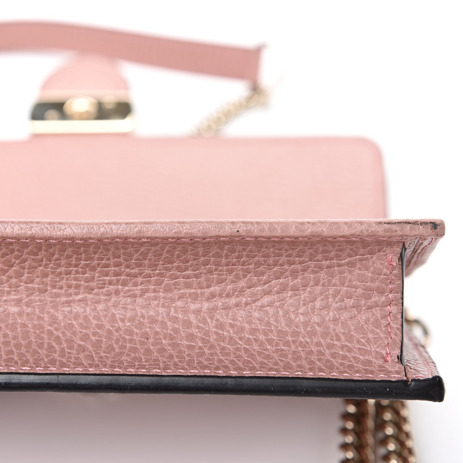 Gucci Dollar Calfskin Interlocking G Chain Wallet Soft Pink 10 of 13