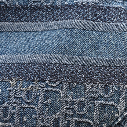 Christian Dior Oblique Embroidered Saddle Bag Denim Blue 15 of 15