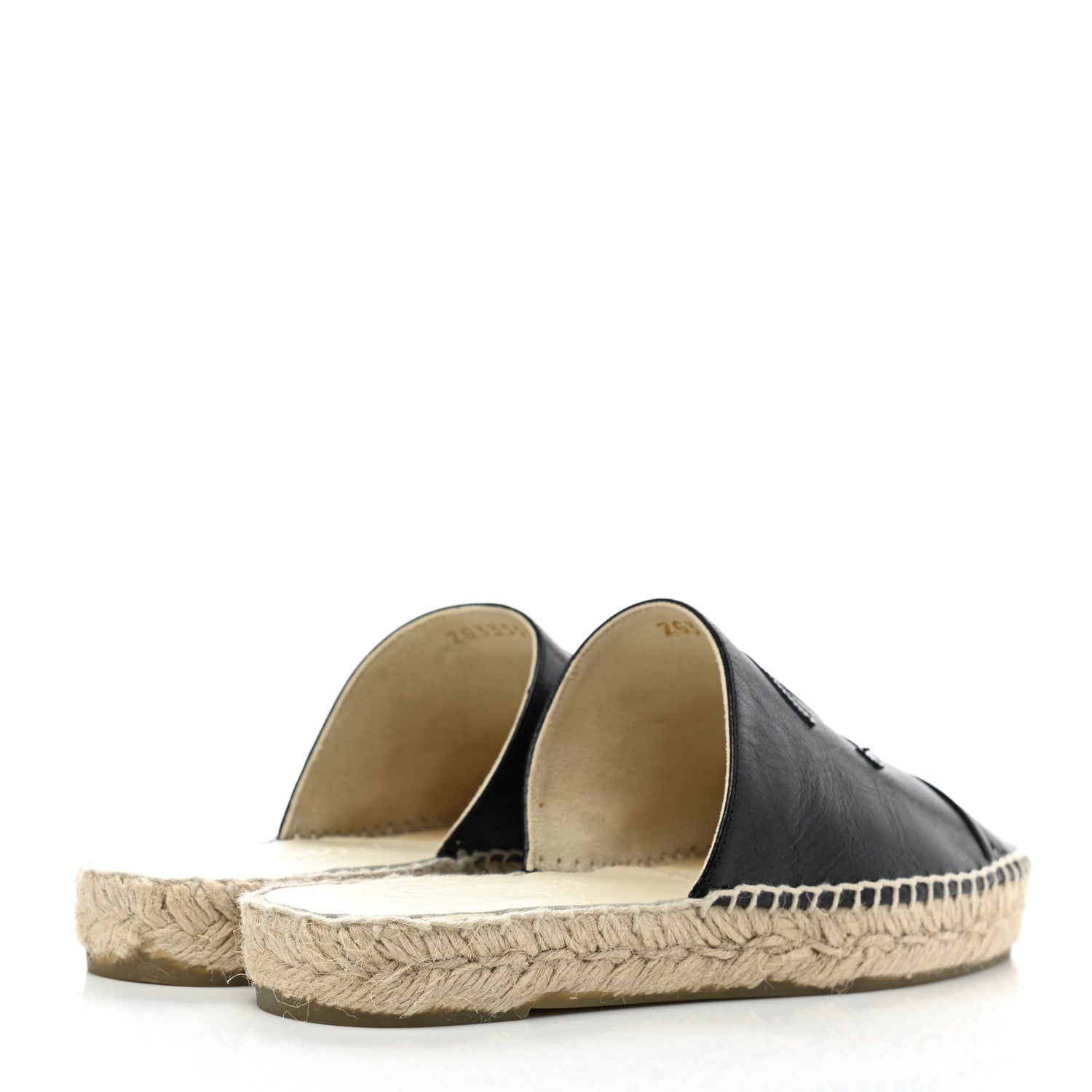 Chanel Goatskin Patent Calfskin CC Espadrille Mules 36 Black 4 of 9