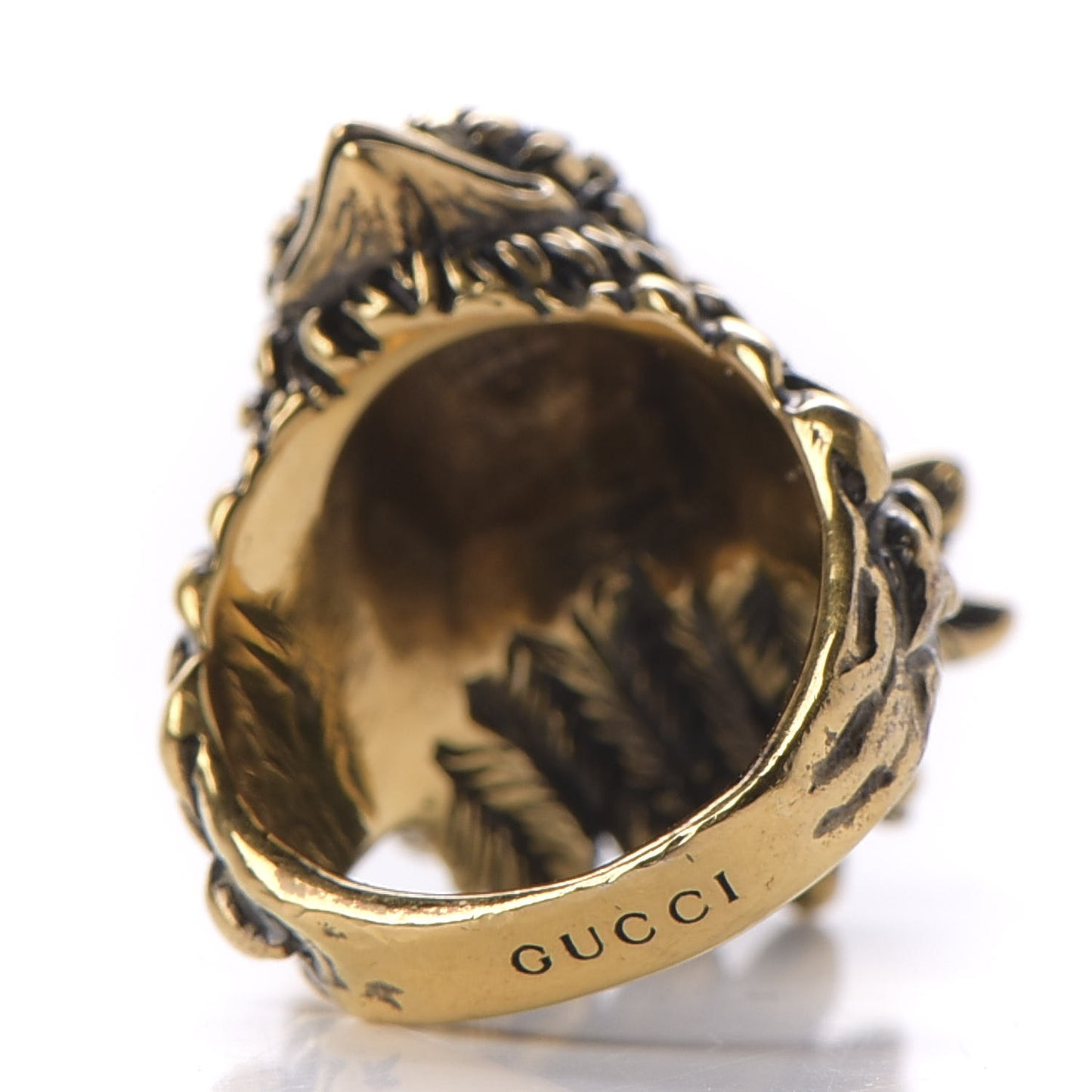 Metal Eagle Ring 5.5 Aged Gold
