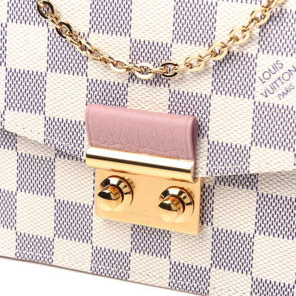 Louis Vuitton Damier Azur Croisette Chain Wallet Rose Ballerine 10 of 11