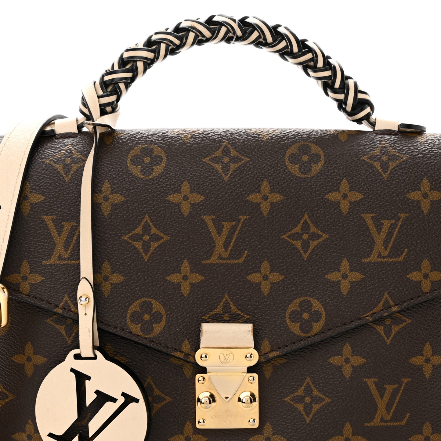 Monogram Braided Pochette Metis Creme Beige