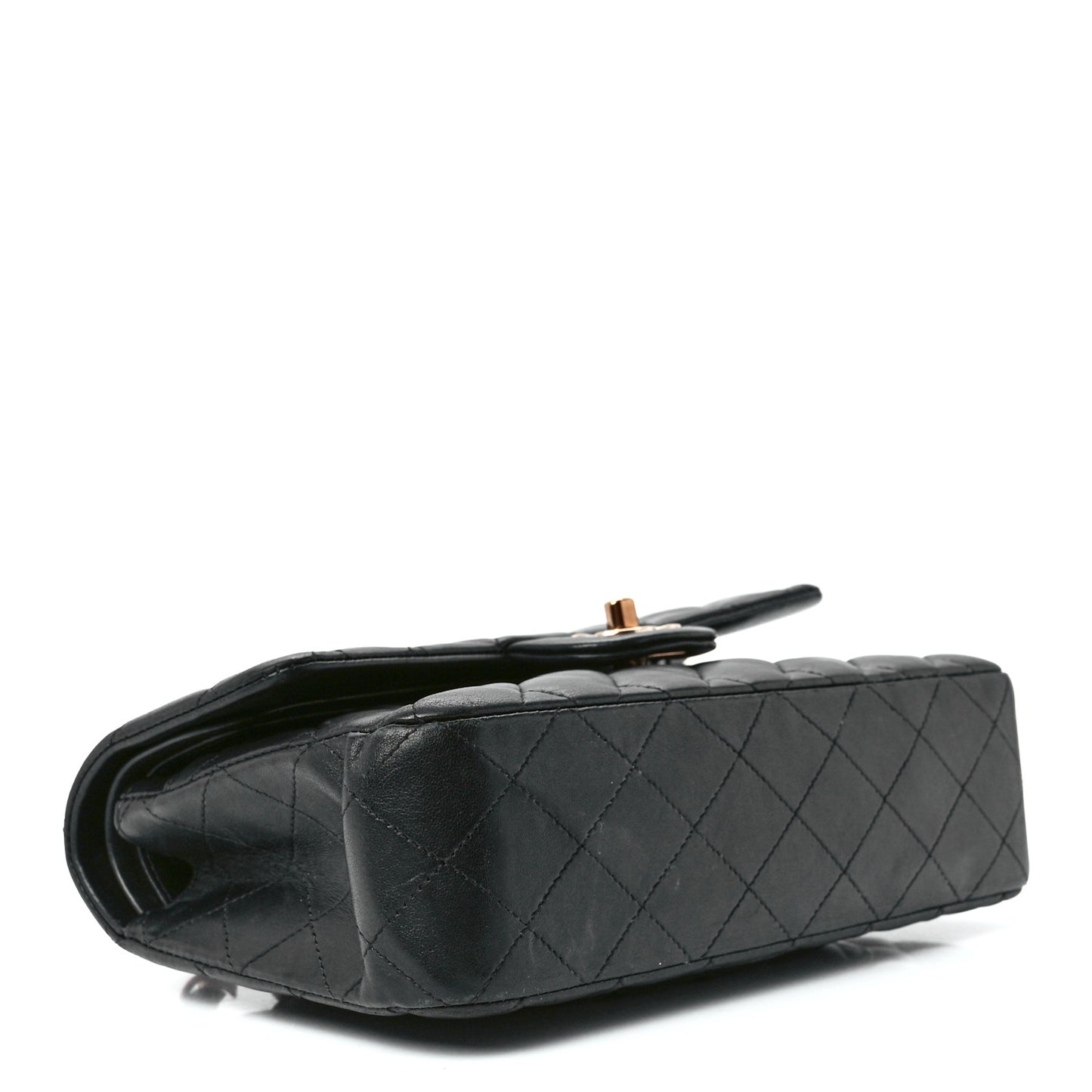 Lambskin Quilted Small Double Flap Black