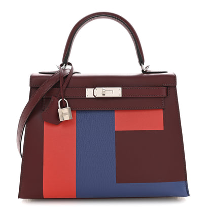 Hermes Tadelakt Taurillon Clemence Epsom Kellygraphie Lettre E Kelly Sellier 28 Rouge H Capucine Bleu Brighton 1 of 11