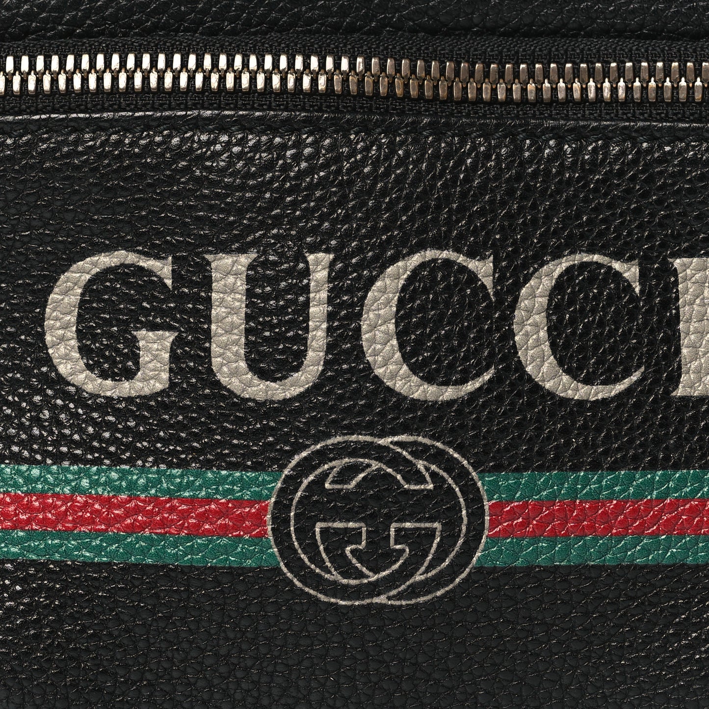 Grained Calfskin Small Logo Belt Bag Black