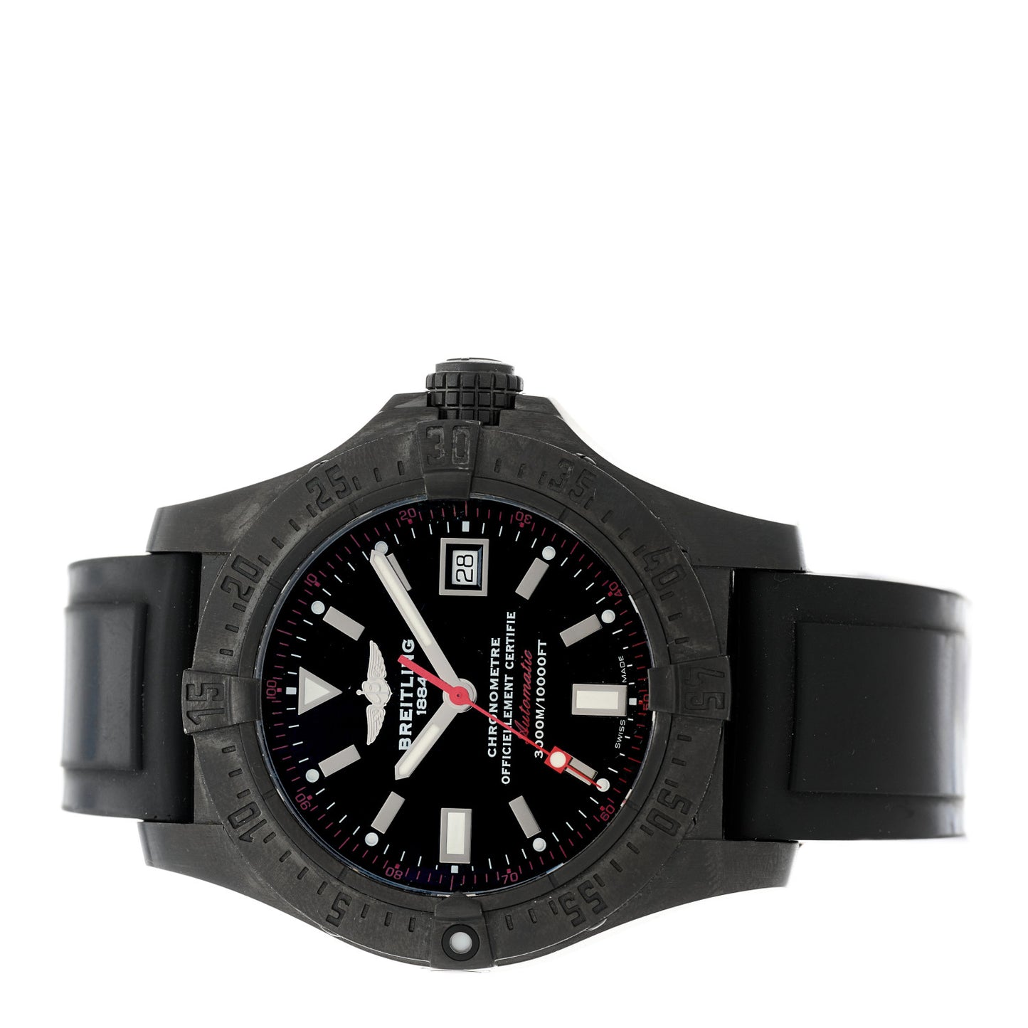 Stainless Steel Rubber 45mm Avenger Seawolf Automatic Watch Black M17330