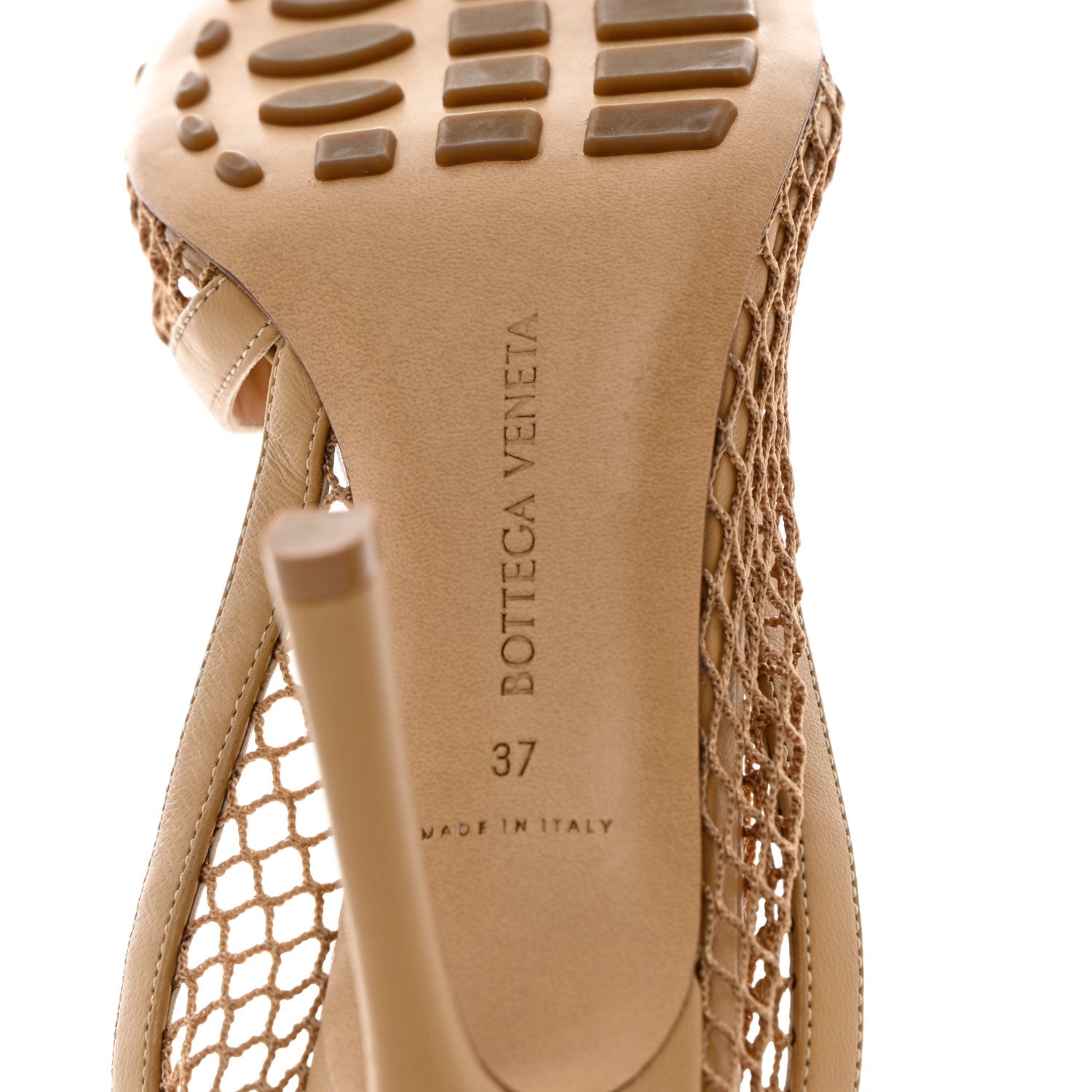Bottega Veneta Mesh Nappa Chunky Chain Sandals 37 Beige Pony 7 of 11