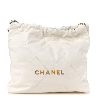 Chanel Shiny Calfskin Quilted Chanel 22 White 1 of 12