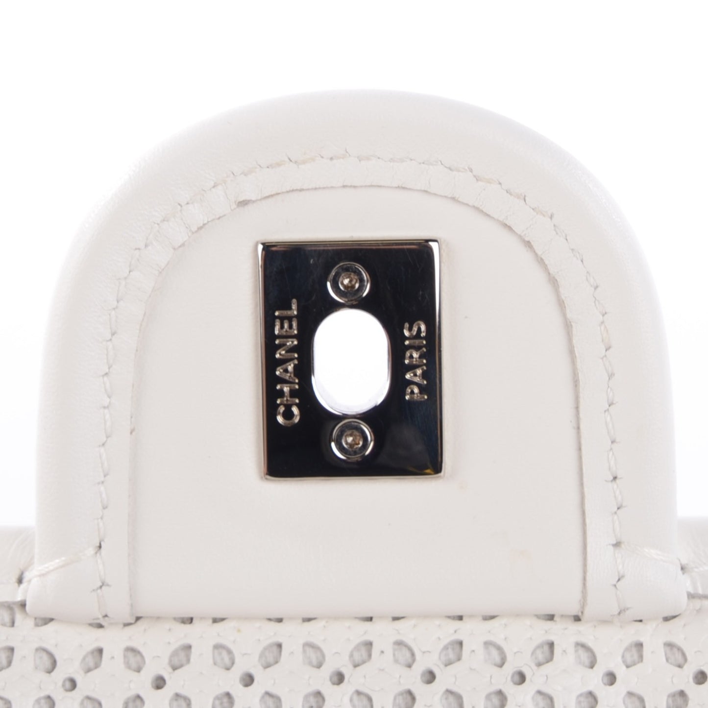 Perforated Calfskin Small Up In The Air Flap Ivory