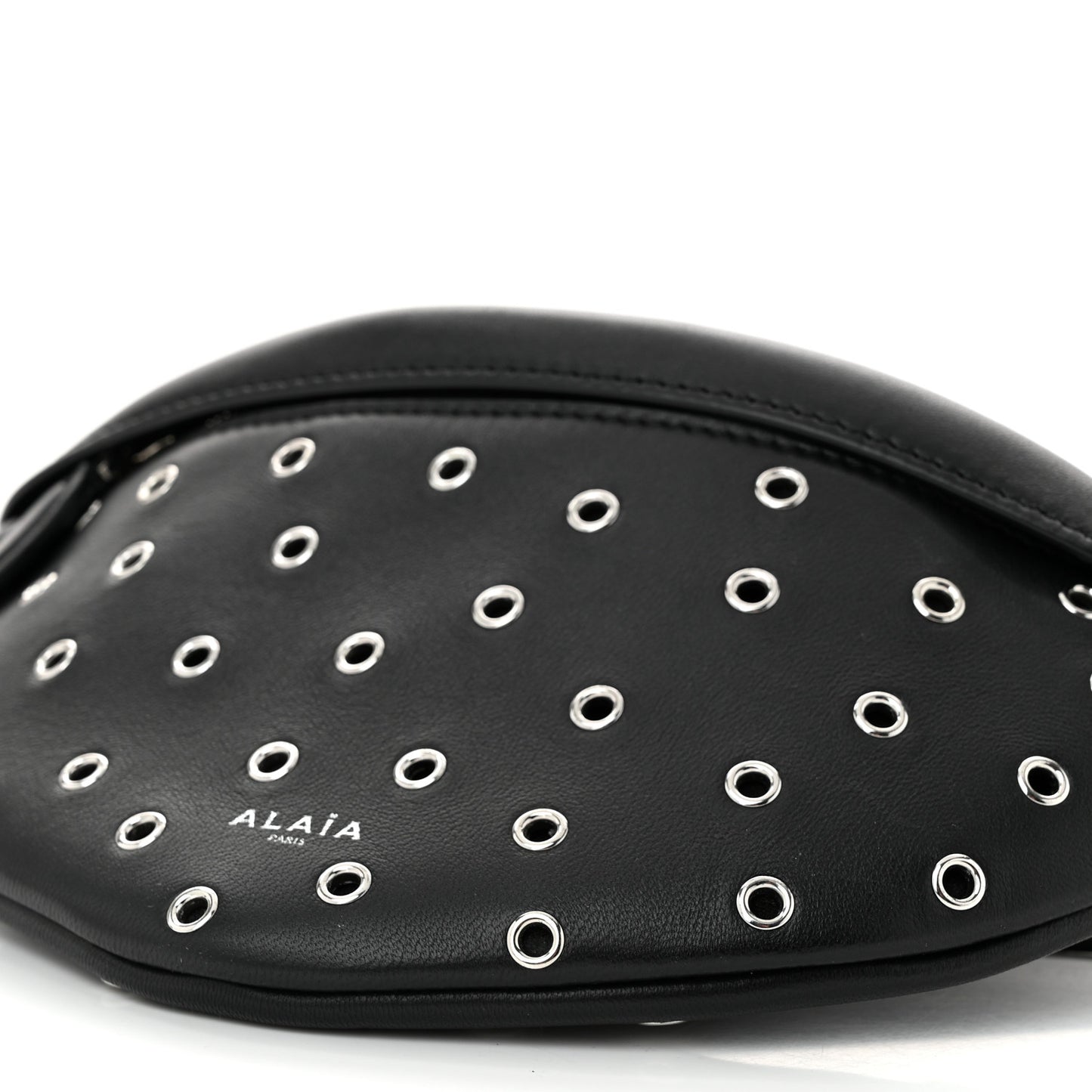 Lambskin Grommet Belt Bag Black