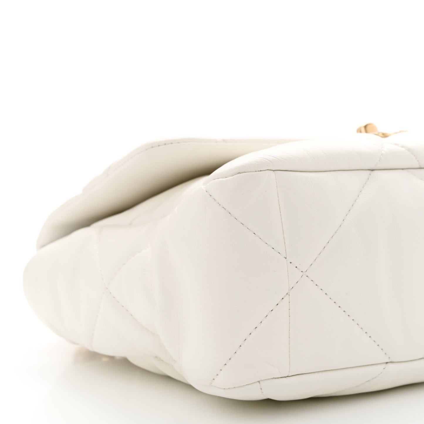 Goatskin Quilted Large Chanel 19 Flap White
