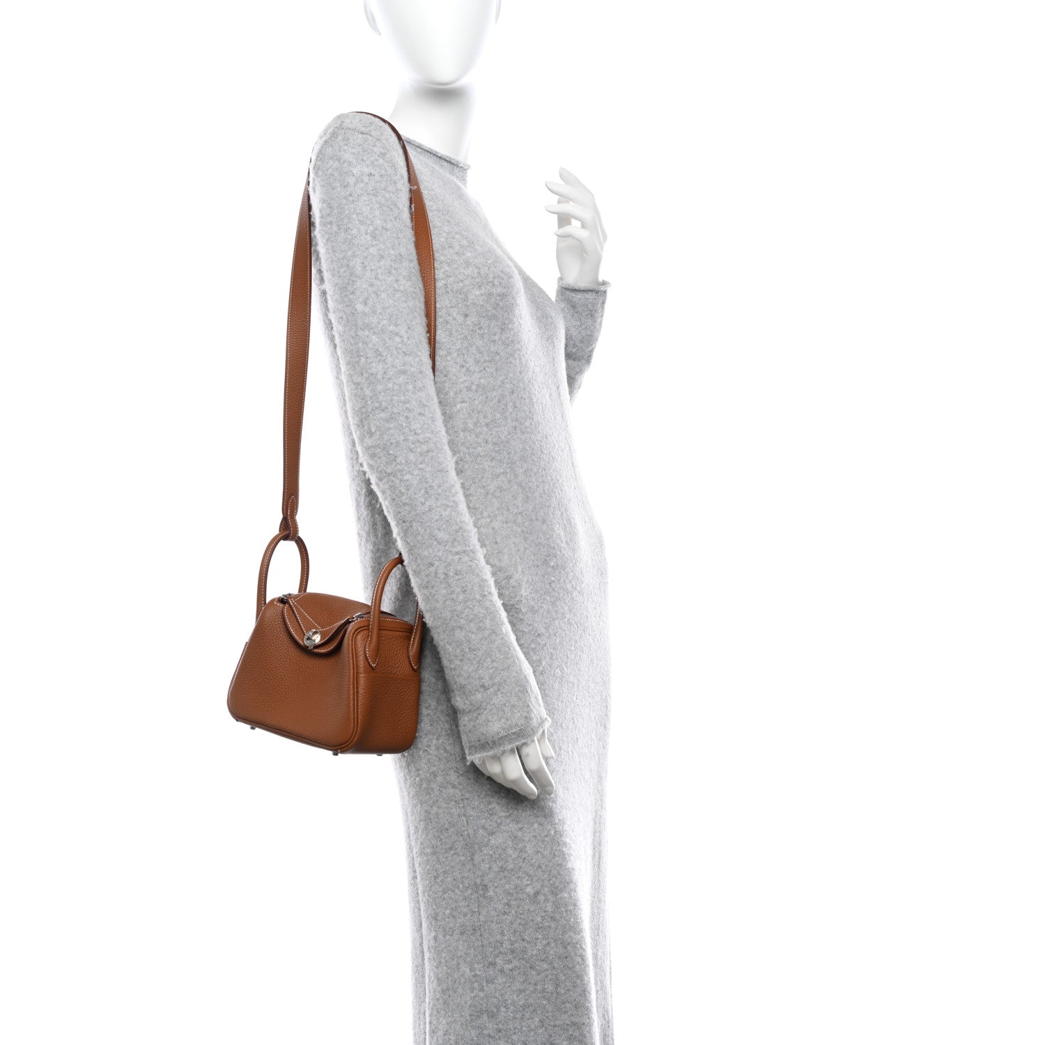 Hermes Taurillon Clemence Mini Lindy 20 Gold 2 of 11