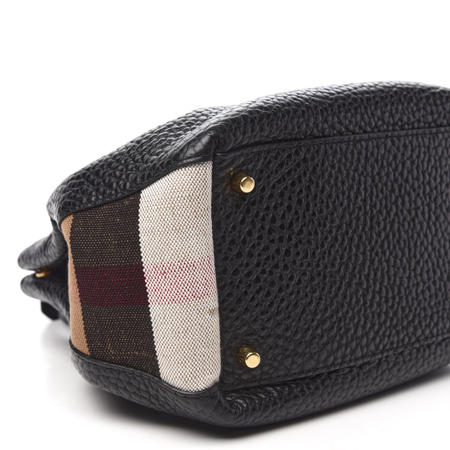 Grainy Calfskin House Check Small Maidstone Black