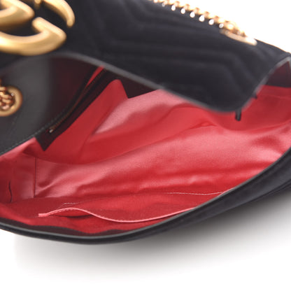 Gucci Velvet Matelasse Medium GG Marmont Shoulder Bag Black 7 of 10