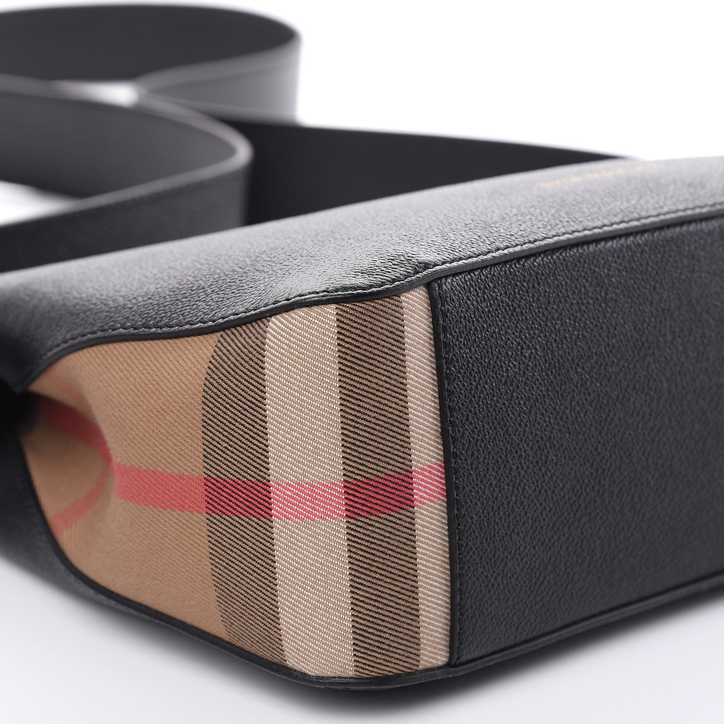 Soft Grain Calfskin House Check Small Helmsley Crossbody Black