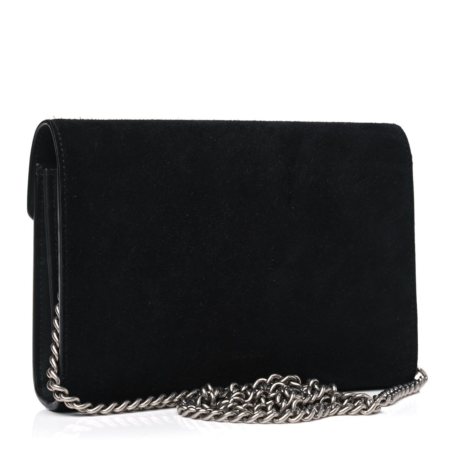 Suede Mini Dionysus Chain Wallet Black