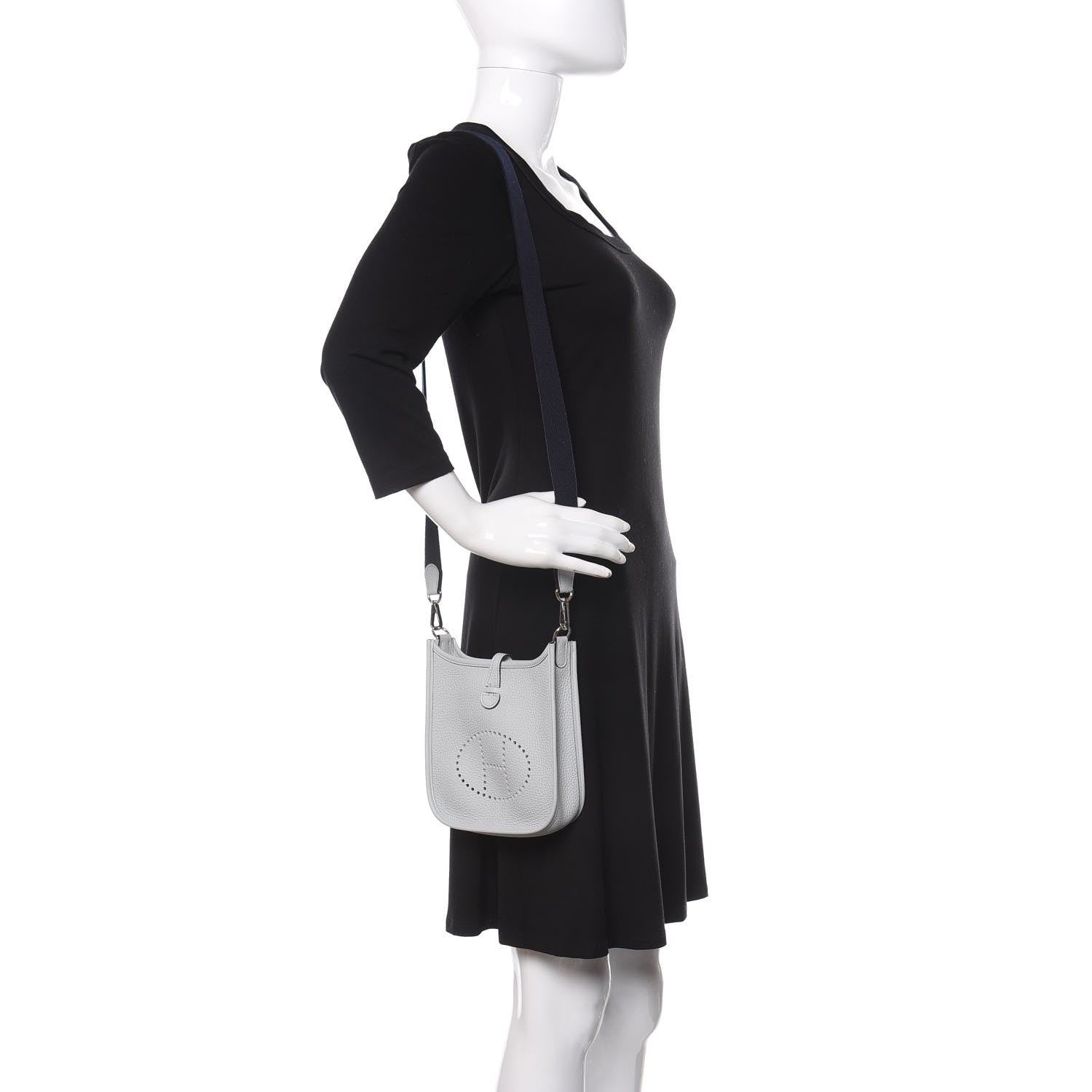 Hermes Taurillon Clemence Amazone Evelyne TPM Bleu Pale Indigo 2 of 10