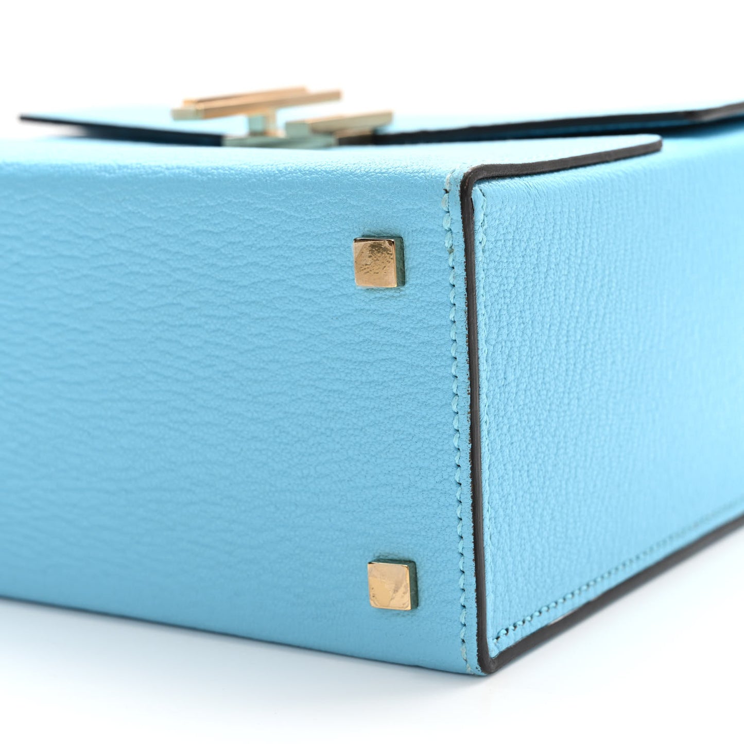 Chevre Mysore Cinhetic Boxy Top Handle Bag Bleu De Nord