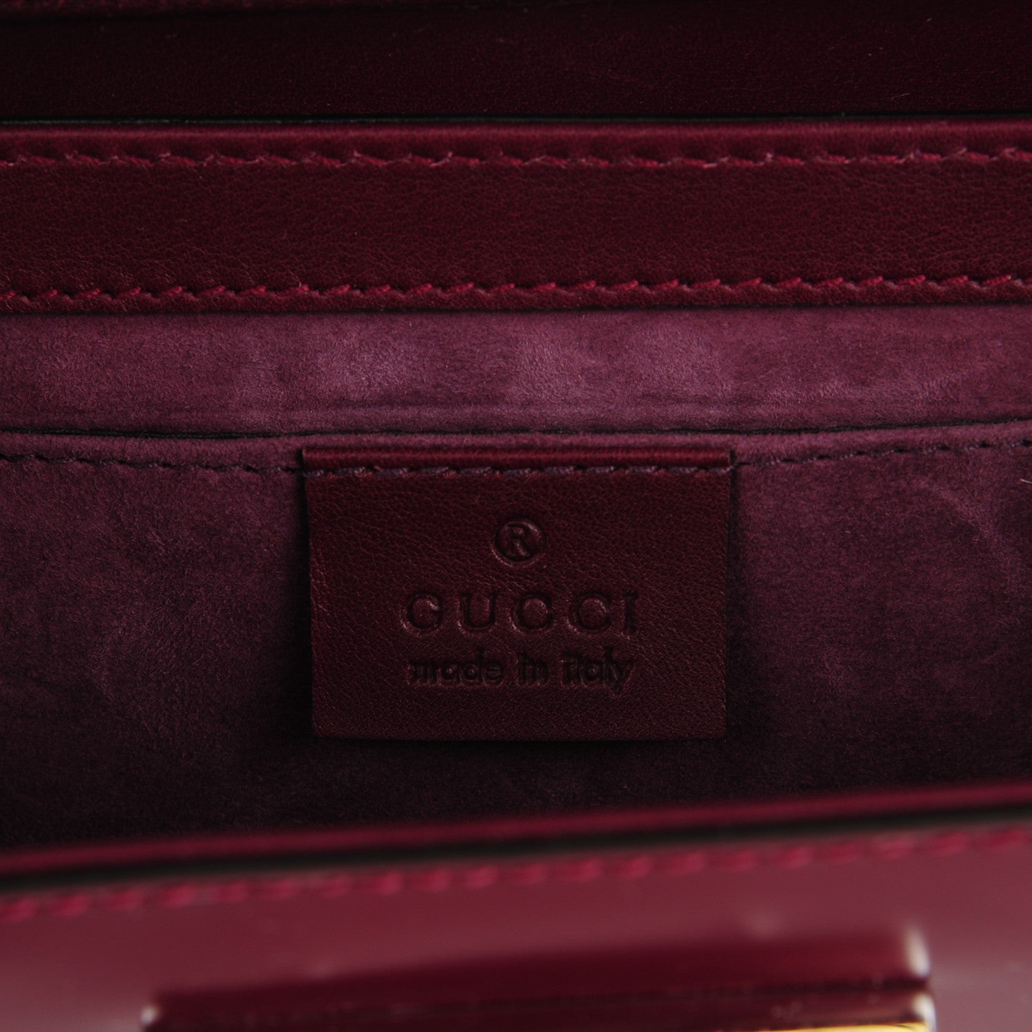 Gucci Regent Calfskin Lady Lock Small Briefcase Clutch Purple Wine 6 of 7