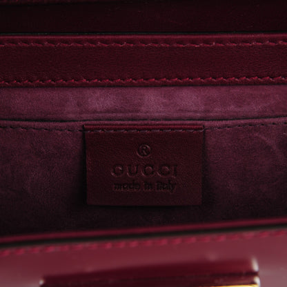 Gucci Regent Calfskin Lady Lock Small Briefcase Clutch Purple Wine 6 of 7